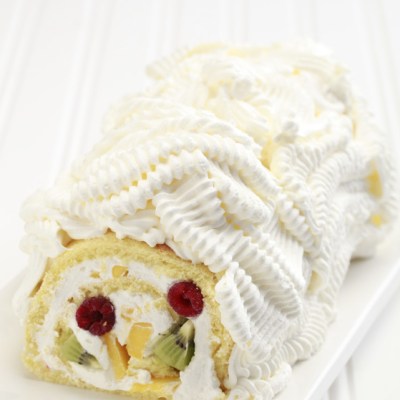 Arrollado de vainilla con&nbsp;frutas